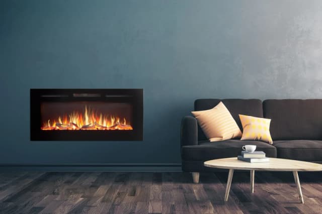 Adam Fires & Fireplaces Orlando Inset / Wall Mounted Electric Fire, 42" in Black Unisex