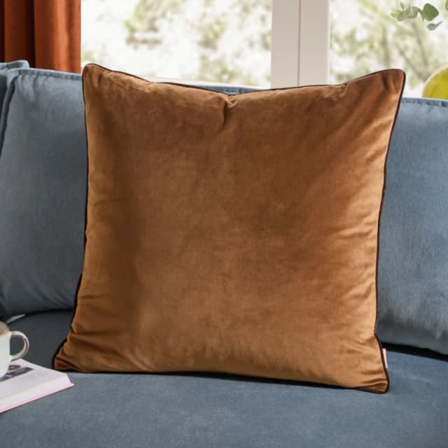 Furn Furn Meridian Velvet Cushion in Medium Beige Size: 45cm x 45cm Medium Beige 45cm x 45cm Unisex 5025532353832