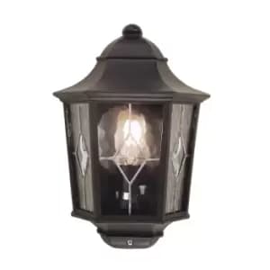 Elstead Lighting Norfolk 1 Light Half Lantern 2 - Black