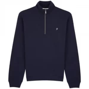 Farah Mens Aintree 1/4 Zip Sweater Dark Navy Large