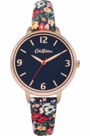 Ladies Cath Kidston Mews Ditsy Navy Fabric Strap Watch CKL002URG