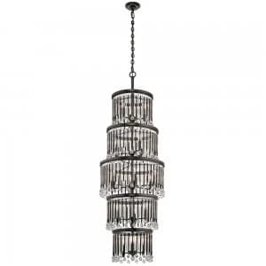 18 Light 5 Tier Grand Chandelier Glass