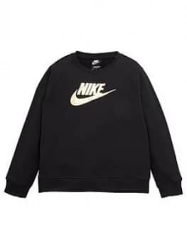 Nike Girls Nsw Shine Crew Q5 Top - Black