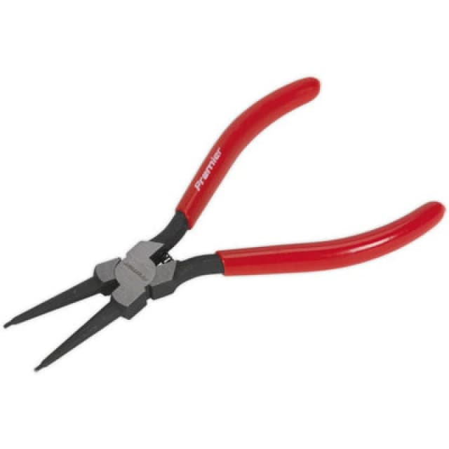 Loops 180mm Straight Nose Internal Circlip Pliers - Spring Loaded Jaws - Non-Slip Tips Multi