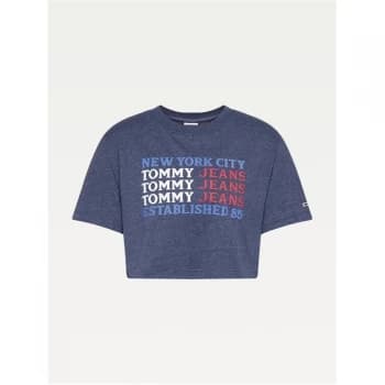 Tommy Jeans Super Crop T Shirt - TWLGHT NAVY C87