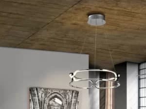 Colette Small Modern Stylish Dimmable LED Designer Pendant Light Chrome with Remote Control