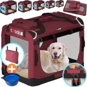 Dog Carrier Fabric Dark Red M 60x42x44cm