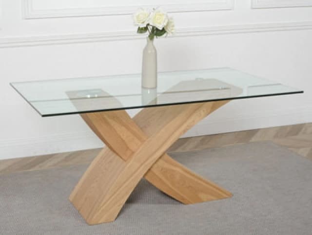 Thats Furniture Valencia 160cm Small Glass Dining Table in Light Oak Light Oak Unisex