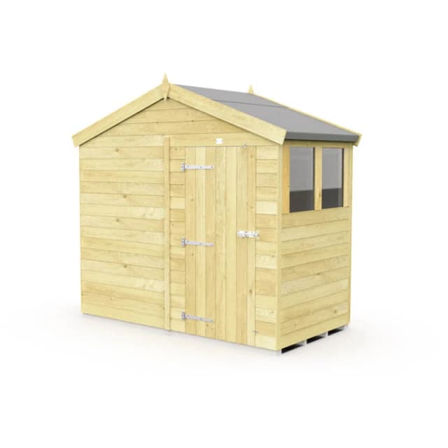Flat Pack Sheds DIY Sheds 8 x 4 Apex Shed, Brown 8X4AFF
