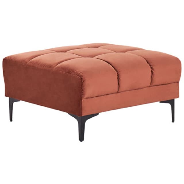 Beliani Ottoman Alnes Velvet Light Red