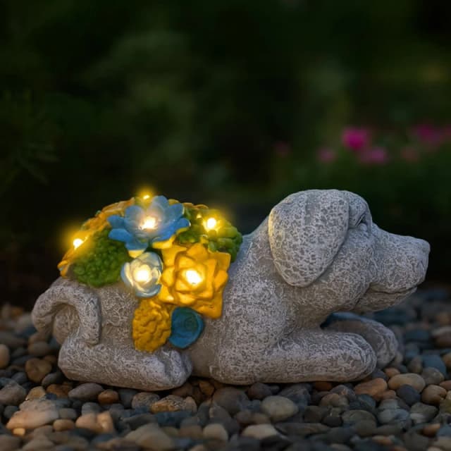 ILFD Group Ltd Solar Dog Garden Ornament 20Cm / 8" - Pack Of 6
