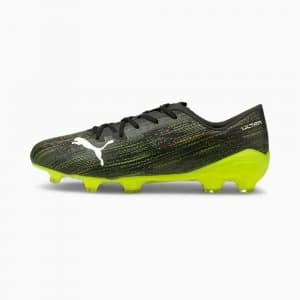 PUMA Ultra 2.2 FG/AG Mens Football Boots, Black/White/Yellow Alert Size 10 Shoes