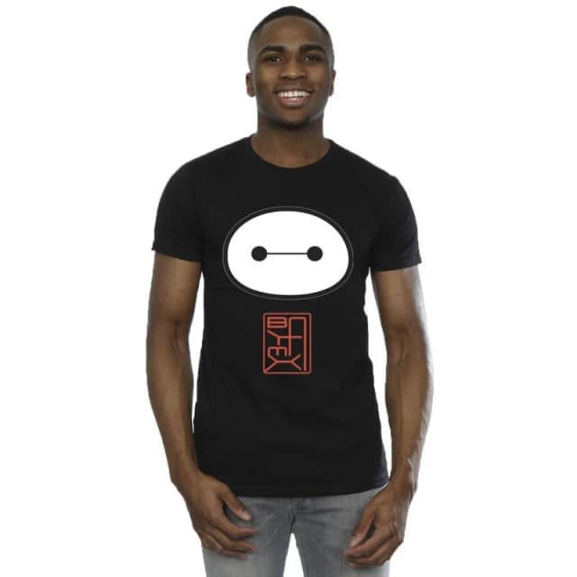 Disney Men Big Hero 6 Baymax Icon T-Shirt in Black Size: Small Black S Male 5059934877764