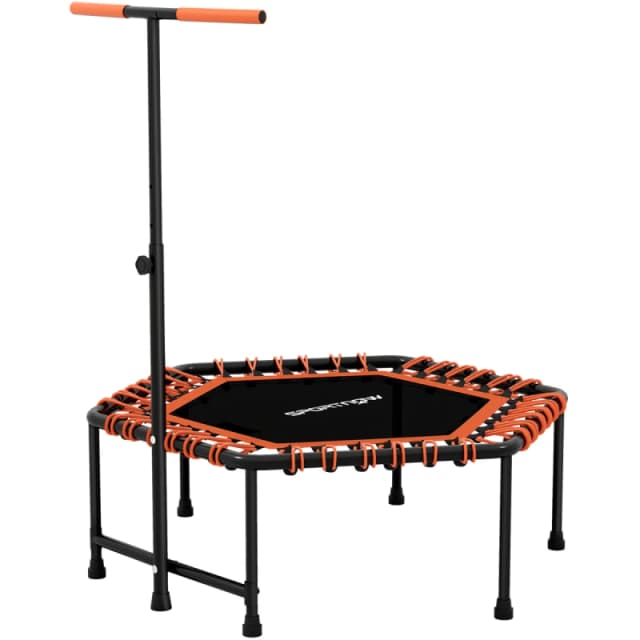 SPORTNOW 45" Fitness Trampoline with Adjustable Handle, LED Lights, Orange A71-047V01OG