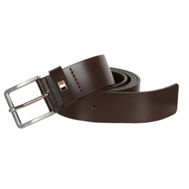 Boss Mens Ther Flag E Leather Belt Dark Brown male 32R (85cm)