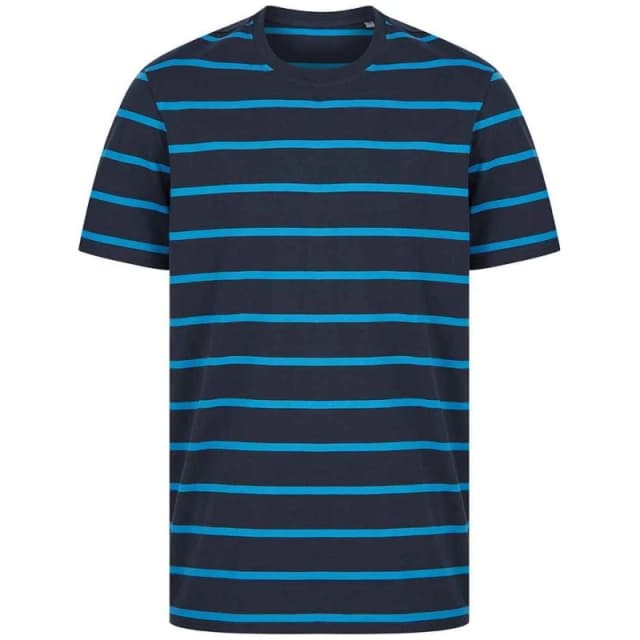 Front Row Mens Striped T-Shirt in Dark Navy Size: XS Dark Navy Male XS