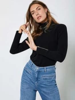 Mint Velvet Fitted Layering Jumper - Black, Size L, Women