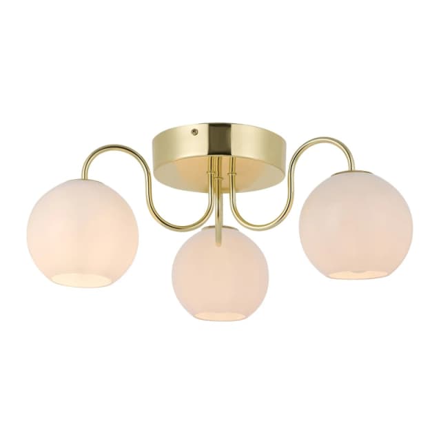 Nordlux Franca Indoor Ceiling Light Brass Metal E14 Hand Blown Glass - Mains Powered, IP20 in Gold Gold Unisex