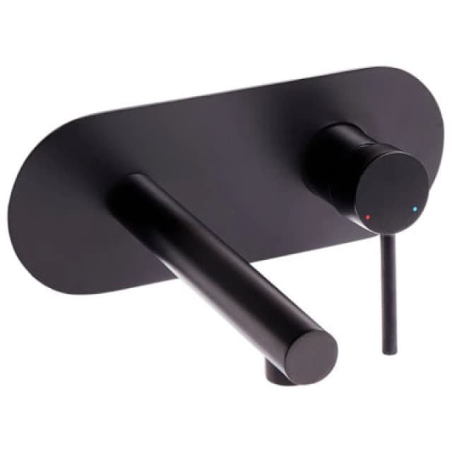 Beliani Wall Mounted Basin Mixer Tap Clavijo Brass Black