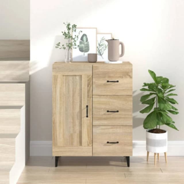 VIDAXL Sideboard Sonoma Oak 69.5x34x90cm Engineered Wood Vidaxl 8720287080299