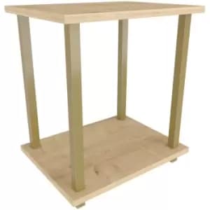 Decorotika - Gurnee Side, End Table, Coffee Table, Bedside Table For Living Room, Lounge, Foyer, Hallway, Bedroom - Gold-Oak - Gold / Oak
