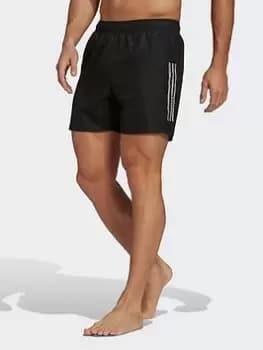 adidas Short Length Mid 3-stripes Swim Shorts, Black Size XL Men