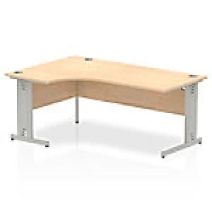 Impulse Cable Managed 1800 Left Hand Crescent Desk Maple