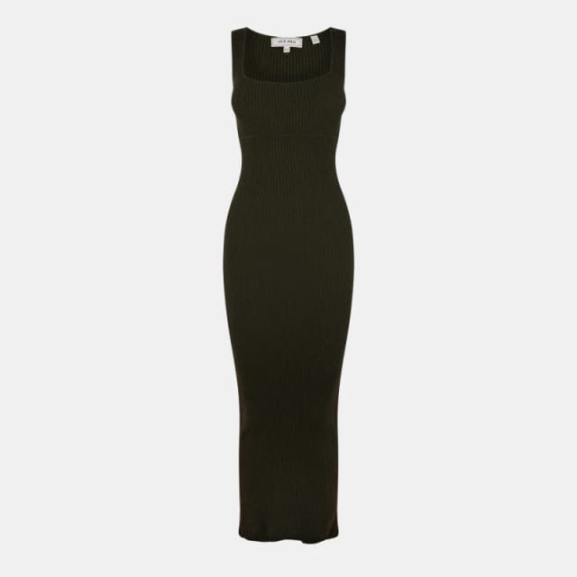 Jack Wills Square Neck Ribbed Maxi Dress - Green Green 6