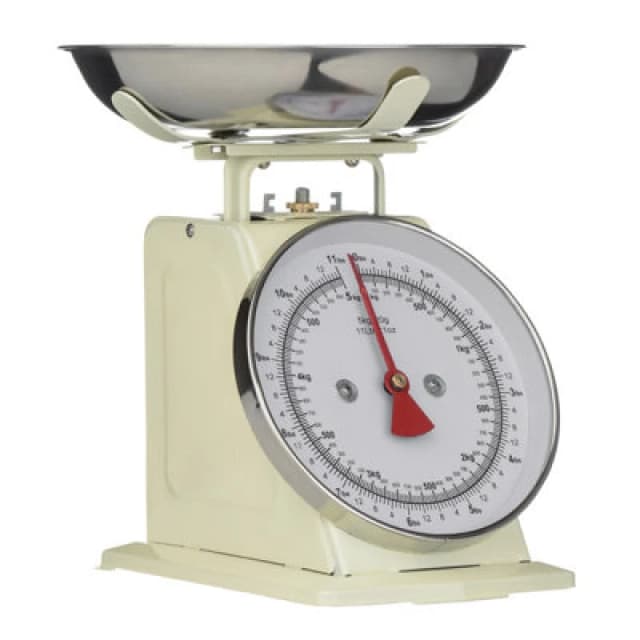 Premier Housewares 5kg Retro Standing Kitchen Scale Cream