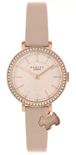 Radley RY21292 Womens Rose Gold Crystal Set Pink Leather Watch