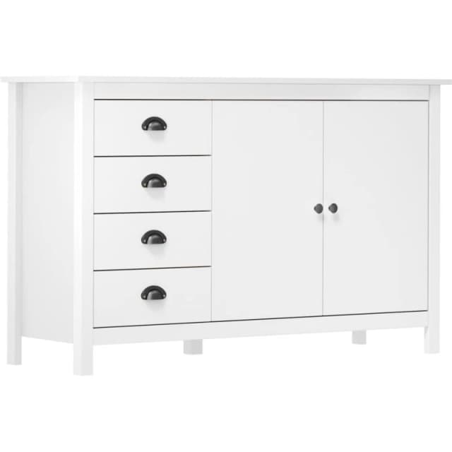 VIDAXL Sideboard Hill White 130x40x80cm Solid Pine Wood Vidaxl 8719883909981
