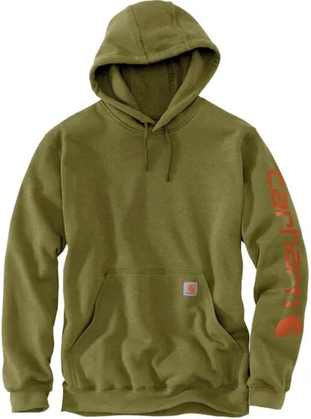 Carhartt Midweight Sleeve Logo Hoodie, green-brown, Size 2XL