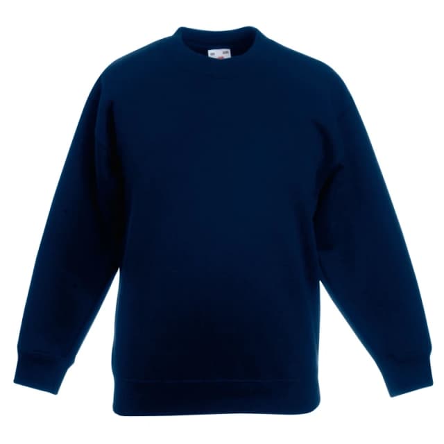 Fruit of the Loom Classic 80 20 Set-In Sweatshirt Pack of 2 in Mid Navy Size: 12-13 Years Mid Navy Unisex 12-13 Years