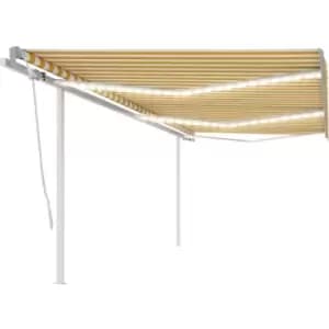 Vidaxl - Manual Retractable Awning with LED 6x3.5 m Yellow and White Yellow