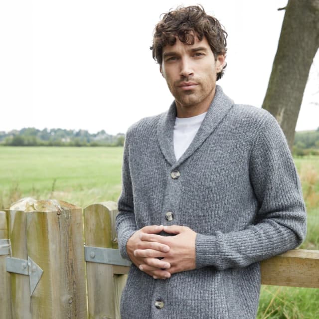 Threadbare 'Needham' Shawl Collar Cardigan Charcoal