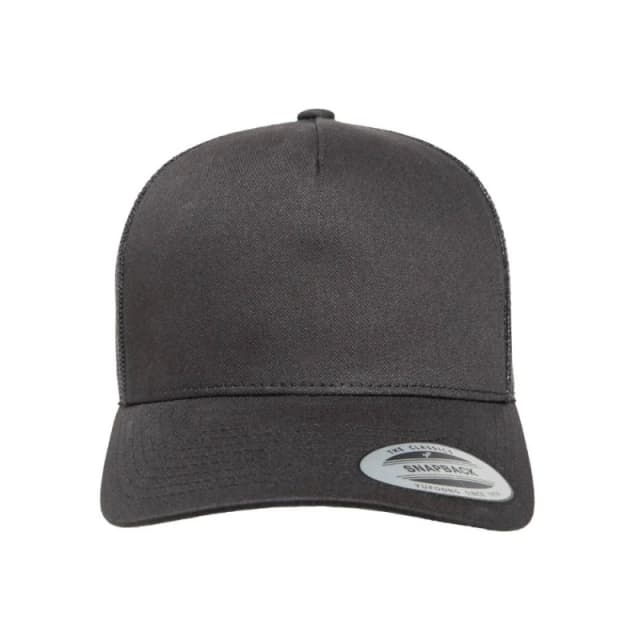Flexfit by Yupoong 5 Panel Retro Trucker Cap in Black Unisex One Size