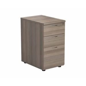 TC Office Desk High Pedestal with Filing Drawer Height 730mm, Grey Oak Effect