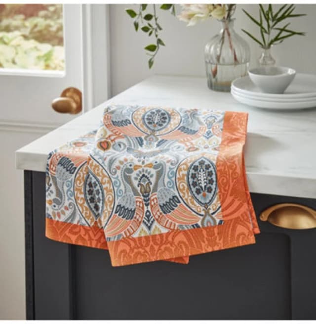 Ulster Weavers 'Cotswold' Graphic Print 100% Cotton Tea Towel Orange