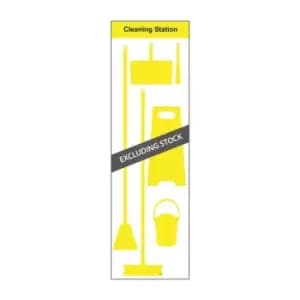 Shadow Board Cleaning Station with Lean Stand, Board Only with Hooks, Style B Yellow, (610mm x 2000mm)