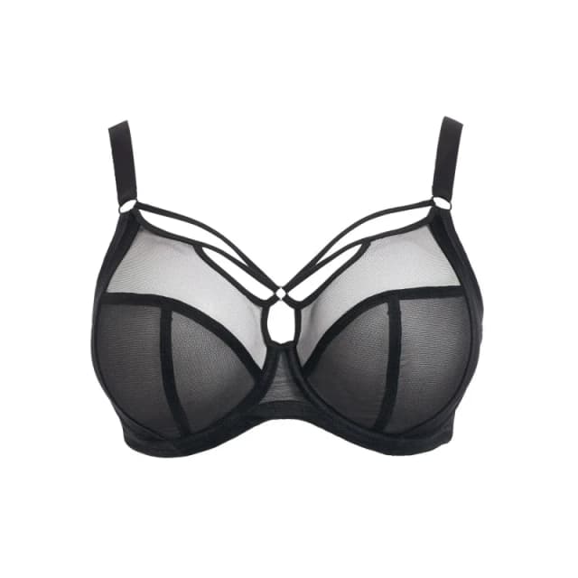 Elomi Womens Sachi Side Support Plunge Bra in Black Size: 32H Black Female 32H