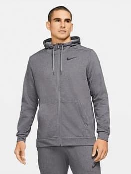 Nike Train Dri-FIT Fleece Zip Hoodie - Dark Grey, Size L, Men