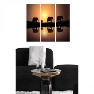 MDF3863475 Multicolor Decorative MDF Painting (3 Pieces)