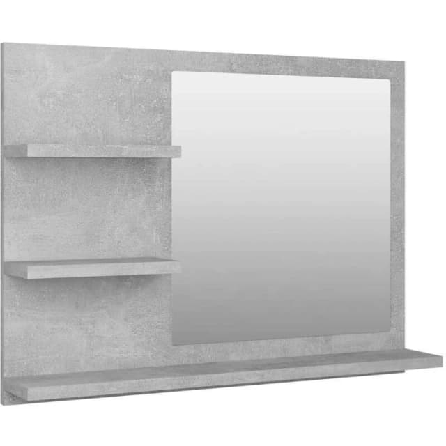 VIDAXL Bathroom Mirror Concrete Grey 60x10.5x45cm Engineered Wood Vidaxl 8720286221952