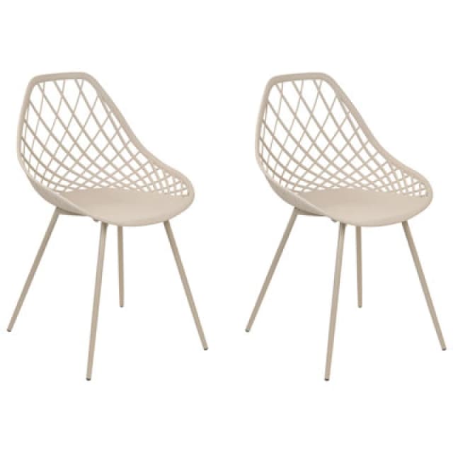 Beliani Set Of 2 Dining Chairs Canton Ii Beige