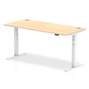 Trexus Sit Stand Desk With Cable Ports White Legs 1800x800mm Maple Ref