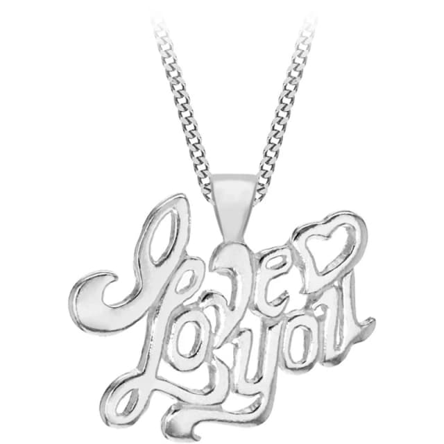 Be You Sterling Silver 'I Love You' Necklace Silver female 18inch