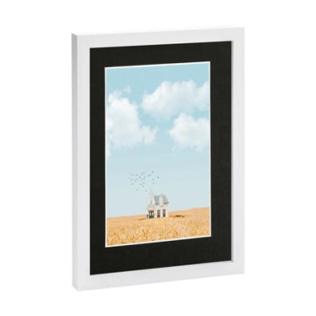 Nicola Spring Photo Frame With A5 Mount - A4 (8" X 12") - White/black