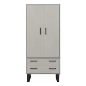 2 Door, 2 Drawer Wardrobe Grey Wax Finish