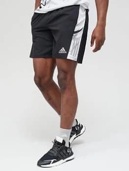 adidas Own The Run Camo Shorts - Black/White, Size L, Men