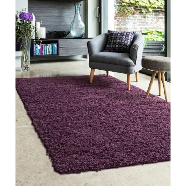 Homemaker Jazz Shaggy Cosy Rug Plum 160X230 JB42145